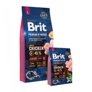 Brit premium chicken dog food bag for small and junior dogs, 3kg size, high in protein, suitable for.