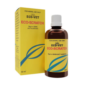 Eco-VET Eco-Scratch bottle and box for pet skin care, 50ml.