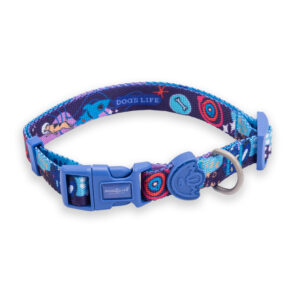 Dog's Life Designer Pooch Collars - Enjoy the Universe Blue